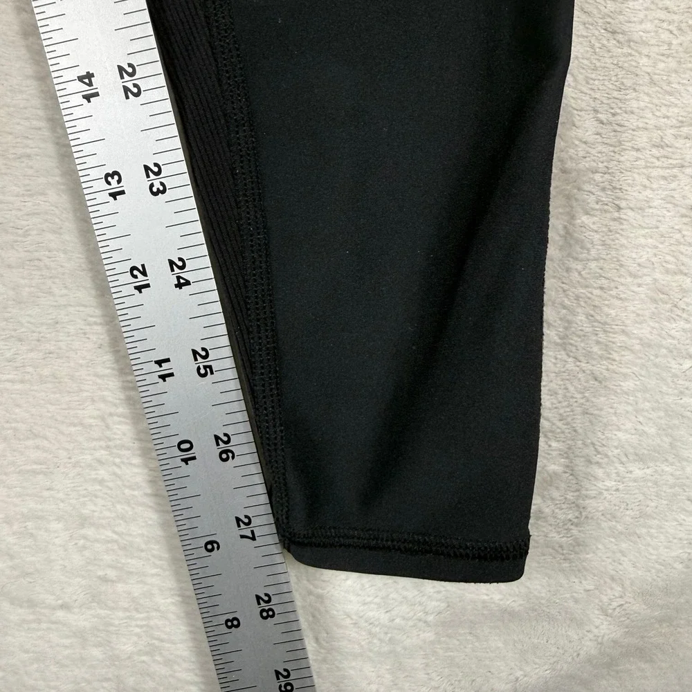 Alo Yoga High-Waist Moto Legging Black Ribbed Mesh Performance W0245R Size XS